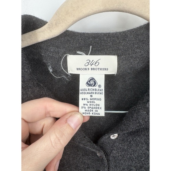 Brooks Brothers Merino Wool Blend Long Sleeve Top Women S Grey Quiet Luxury - Picture 3 of 5